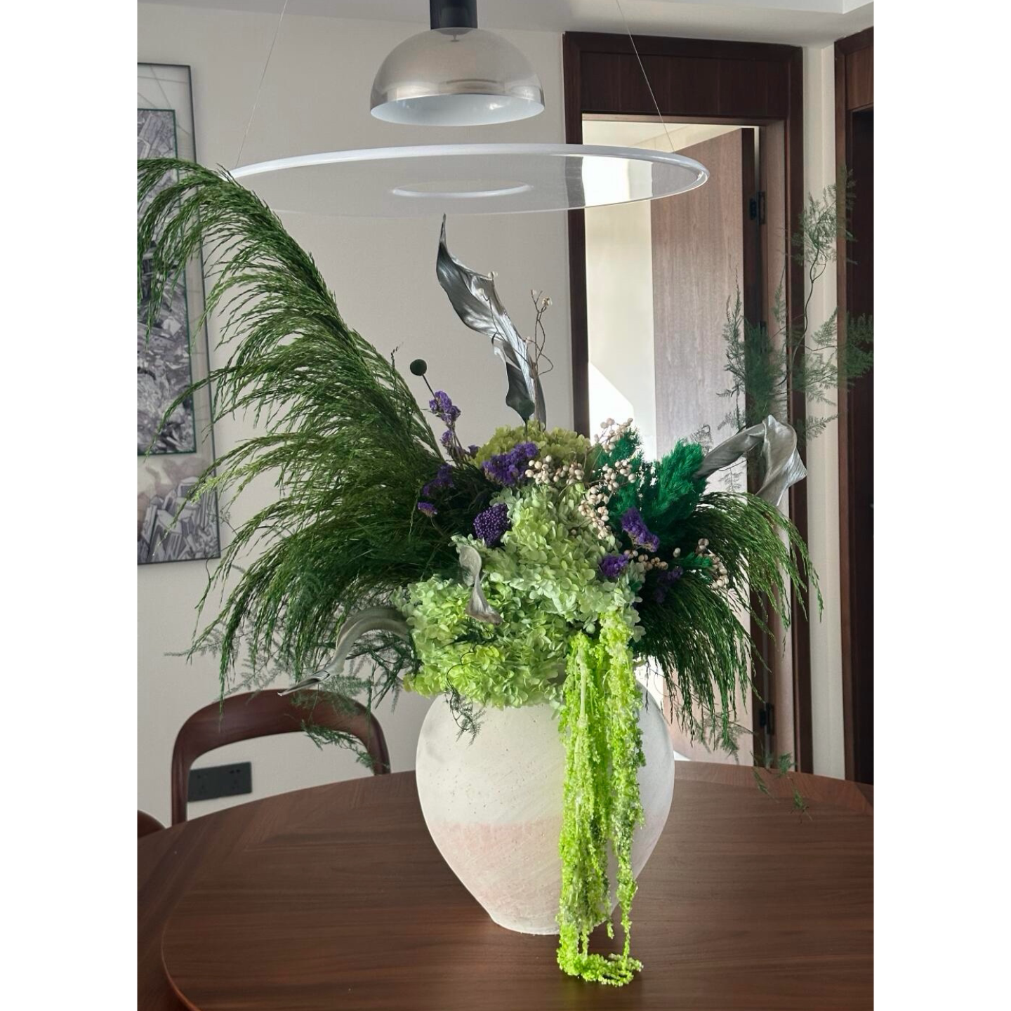 绿色永生花干花花束氛围感服装店家居装饰干枝花材前台瓶插花摆件