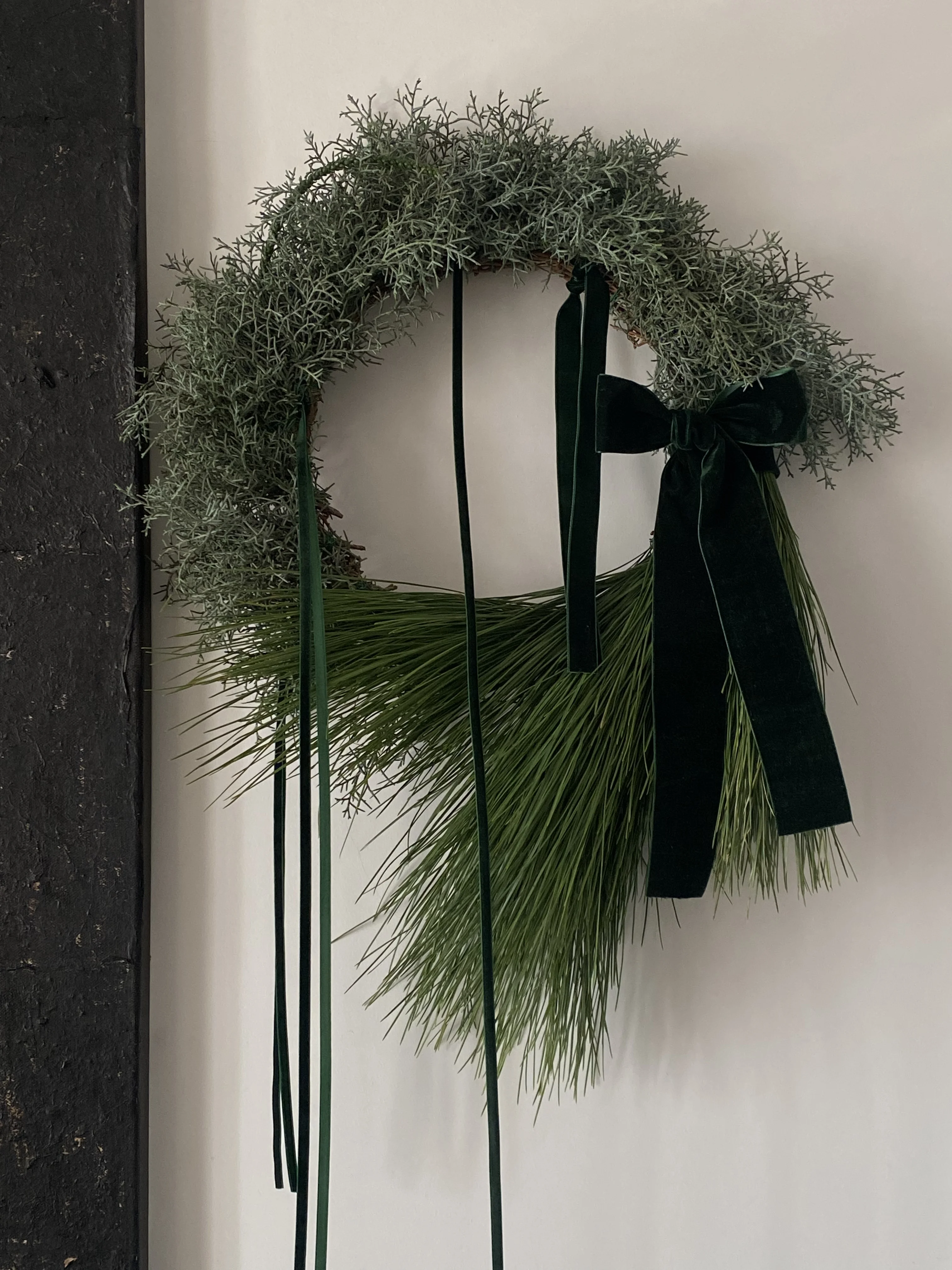 圣诞花环真花松枝花环圣诞节装饰门挂家居软装服装店展厅高级感