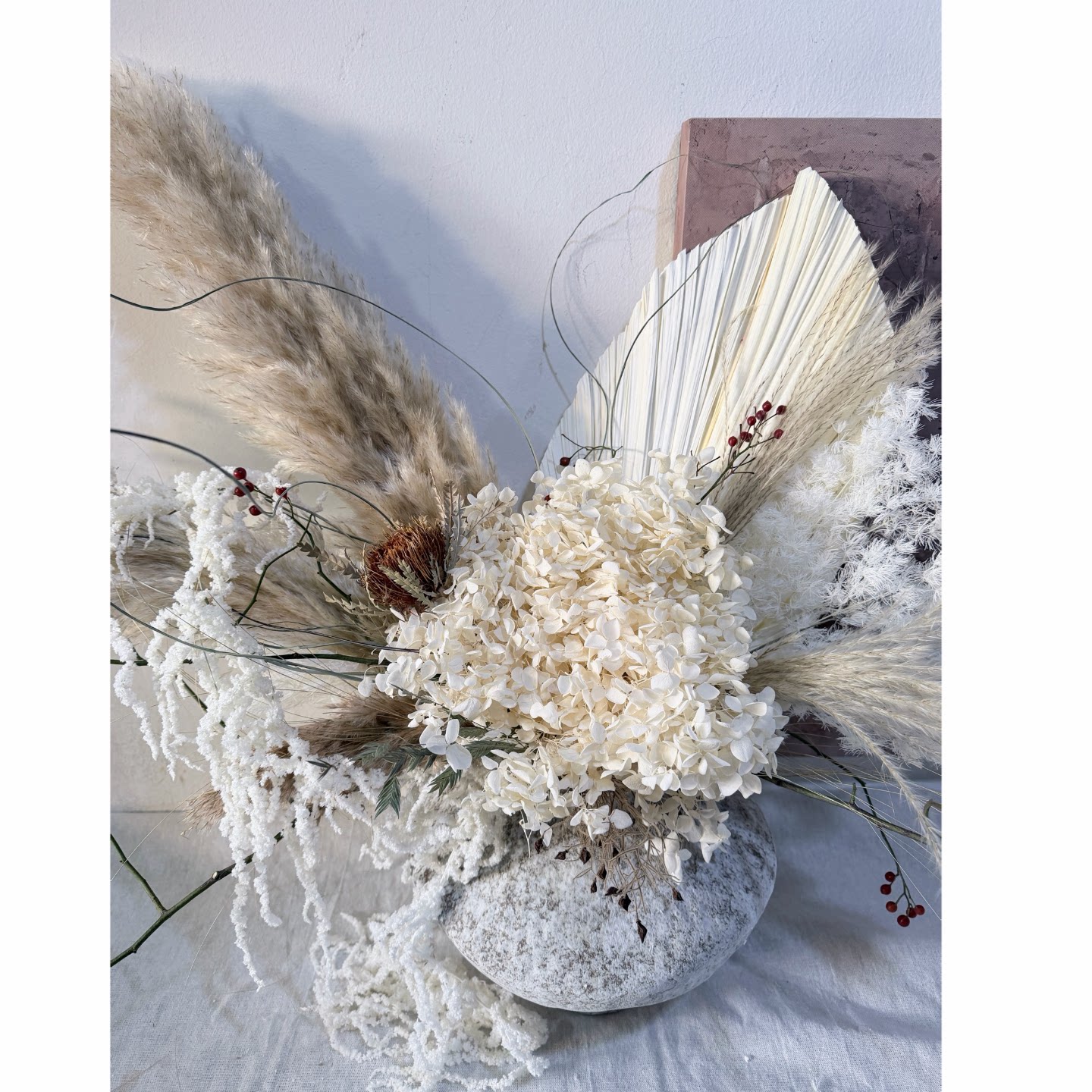 干花花束真花永生花干花长枝侘寂风山归来插花服装店装饰家居摆件
