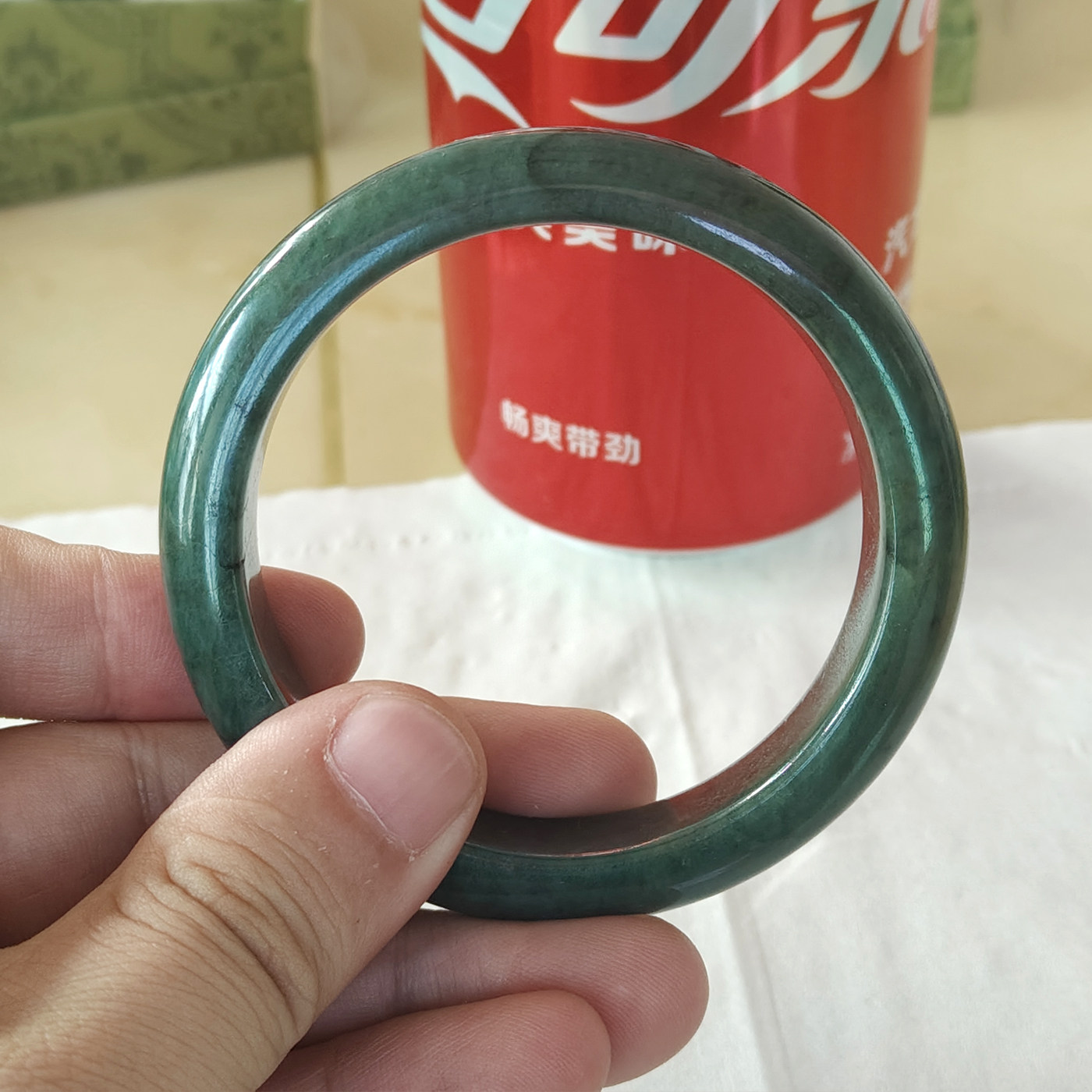 油青+豆种+黄金圈口+A货翡翠