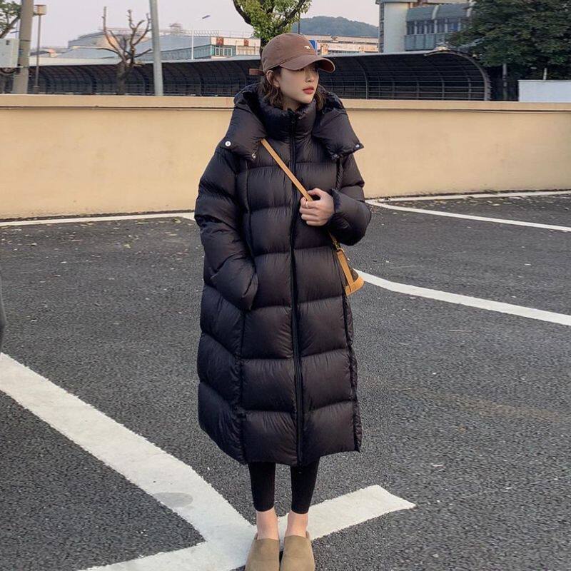 天天特价白鹅绒羽绒服女士长款过膝抗寒保暖加厚时尚冬装连帽外套