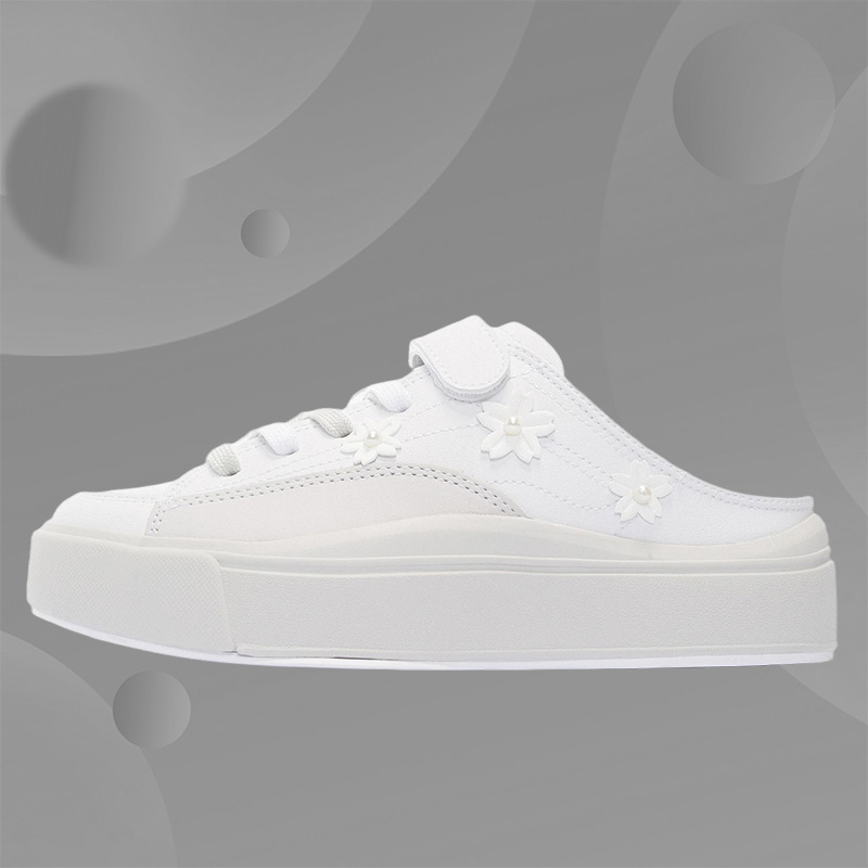 正品李宁女鞋夏季经典百搭舒适休闲一脚蹬半拖板鞋AGCS142-1