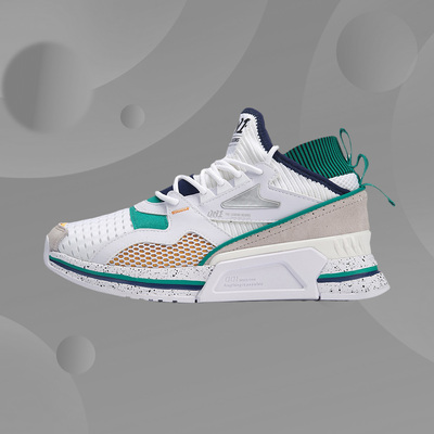 李宁男鞋休闲鞋新款启程001复古时尚回弹透气情侣鞋运动鞋AGLP007