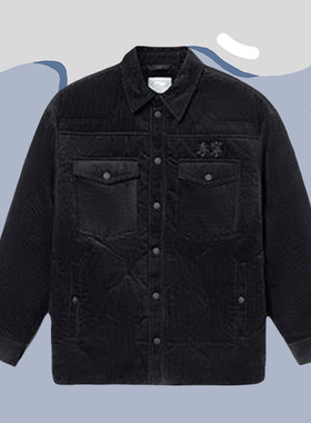 李宁正品冬季新款男子刺绣宽松保暖灯芯绒中长款棉服外套AFMR459