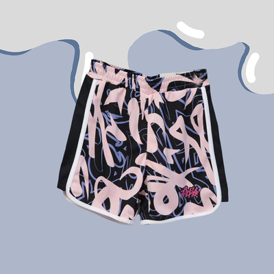 李宁正品童装女童夏季新款时尚运动休闲舒适帅气百搭短裤YKSQ056