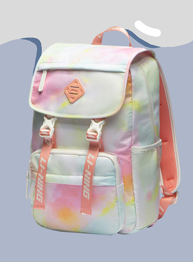 李宁儿童双肩包新款女童运动轻便休闲背包书包运动包YBSR022