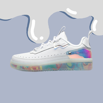 李宁女鞋板鞋新款CF琉光溢彩地球七日时尚休闲小白鞋AGCP232