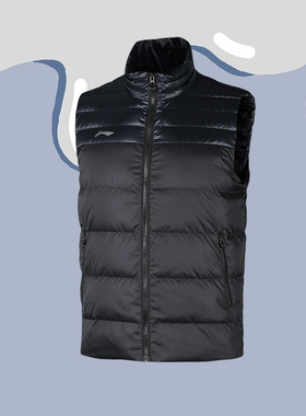 李宁正品男款冬季足球系列舒适常规时尚休闲运动羽绒马甲AMRM013