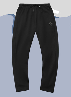 李宁正品卫裤男士韦德裤子新款蓝色男装平口针织运动长裤AKLR045