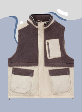 李宁正品冬季篮球运动生活系列男子加绒保暖拼接休闲马甲AMDR079