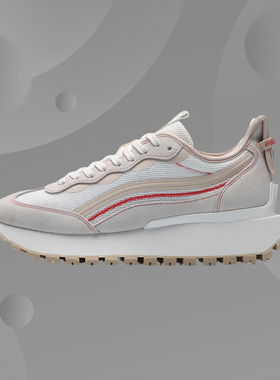 李宁正品女子新款CF旋鼓运动系带低帮舒适经典复古休闲鞋AGCR278