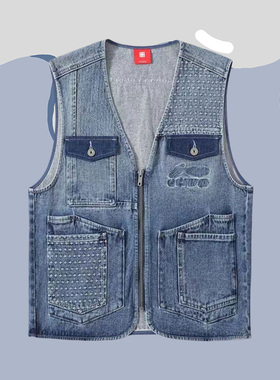 新品中国李宁秋冬潮流运动休闲男子水洗牛仔马甲AMDR041