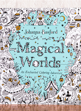 英文版魔法世界涂色书填色本Magical Worlds成人减压解压涂色画本
