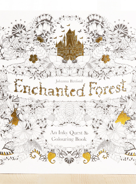 英文版魔法森林涂色书秘密花园第二版成人减压涂色画彩铅填色本画