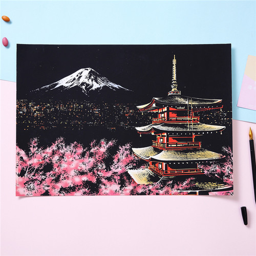 城市夜景刮画刮画纸DIY手工礼物