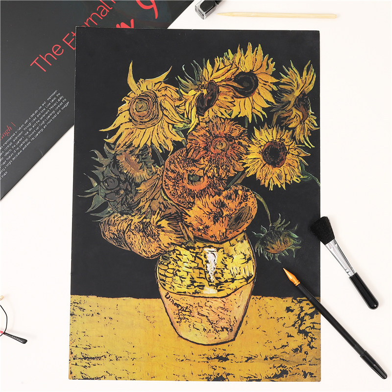 梵高刮刮画刮画纸手工创意礼物图片