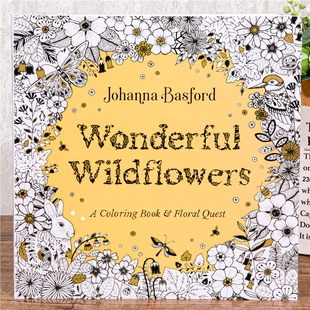 Wonderful Wildflowers涂色书秘密花园系列填色本成人减压涂色画