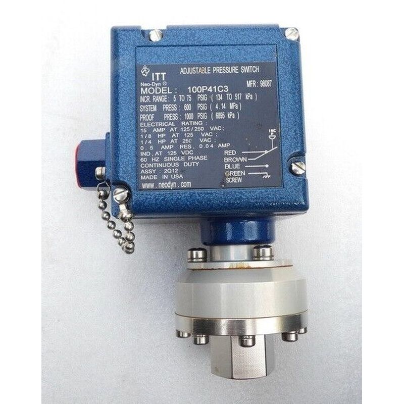 NOS ITT NEO-DYN Modell 100P41C3 Verstellbar Druck Schalter I
