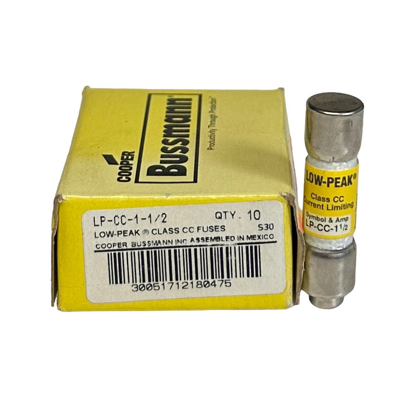 10 COOPER BUSSMANN LP-CC-1-1/2 / LPCC112 低峰级 CC 熔丝 1.5A