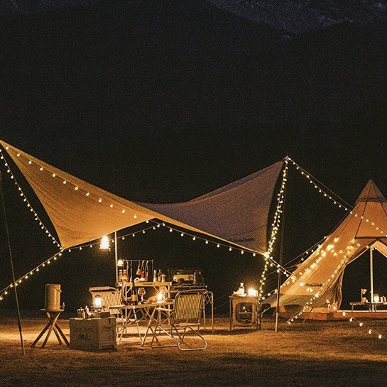 户外露营灯串氛围灯串灯摆摊野营装饰布置帐篷灯串灯带led彩灯