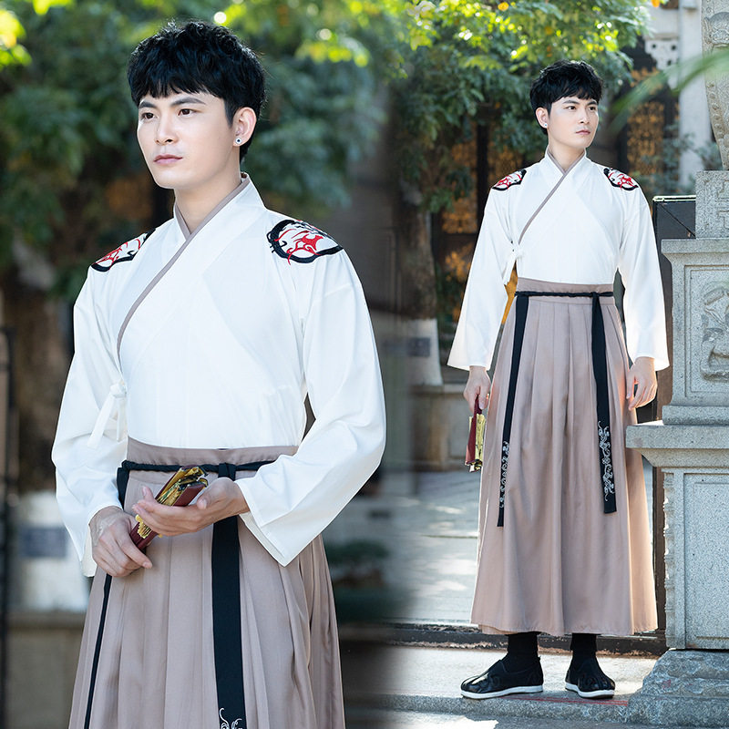出租改良日常汉服男绣花交领上衣襦裙毕业学生班服套装