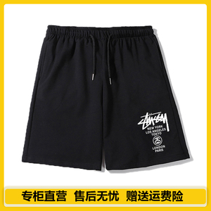 stussy短裤经典款印花夏季运动潮牌宽松纯棉休闲男女情侣五分裤
