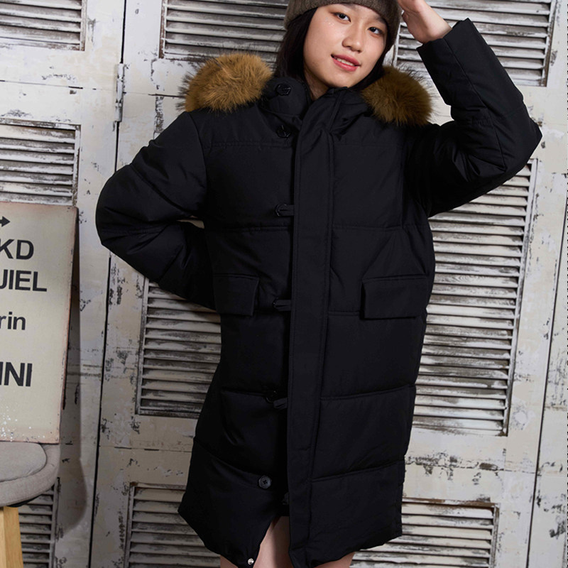 羽绒棉服女中长款2025年冬季新款修身大毛领小个子棉衣棉袄外套厚