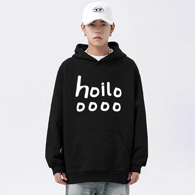 WASSUP国潮联名hallo新款连帽卫衣男女生情侣款重磅纯棉帽衫外套