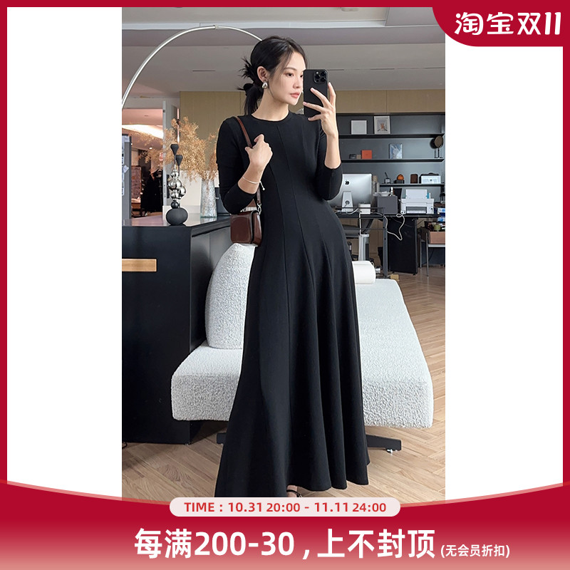 美洋MEIYANG 圆舞曲连衣裙 口碑云梯棉|气质圆领收腰针织大摆裙