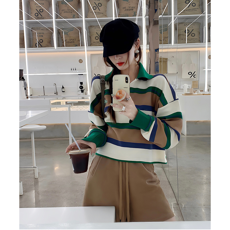 美洋MEIYANG 枫糖牛油果卫衣 定制珠地棉|美式复古条纹绣花polo衫