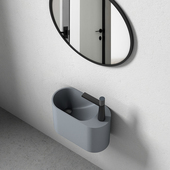 小户型挂墙纳米岩石微晶石人造石一体盆洗漱台洗手盆洗脸浴室柜