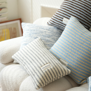北欧风多巴胺春季 条纹腰枕抱枕沙发客厅卧室办公室