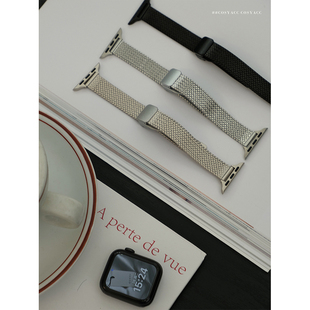 cosyacc适用苹果手表iwatch11麦穗磁吸applewatch910代se金属表带