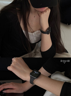 cosyacc韩系波点硅胶适用iwatch8910代se显瘦小蛮腰苹果手表带s11