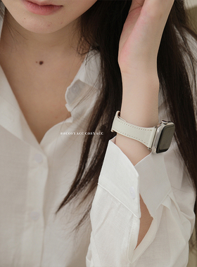 COSYACC 适用AppleWatch910代se真皮小蛮腰百搭苹果表带iWatchs11
