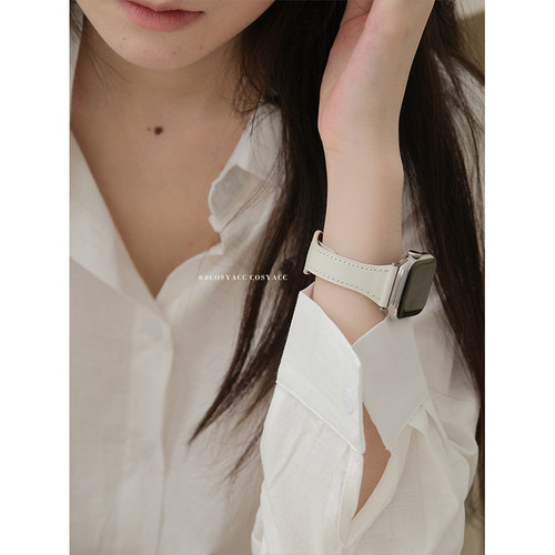 COSYACC 适用AppleWatch910代se真皮小蛮腰百搭苹果表带iWatchs11