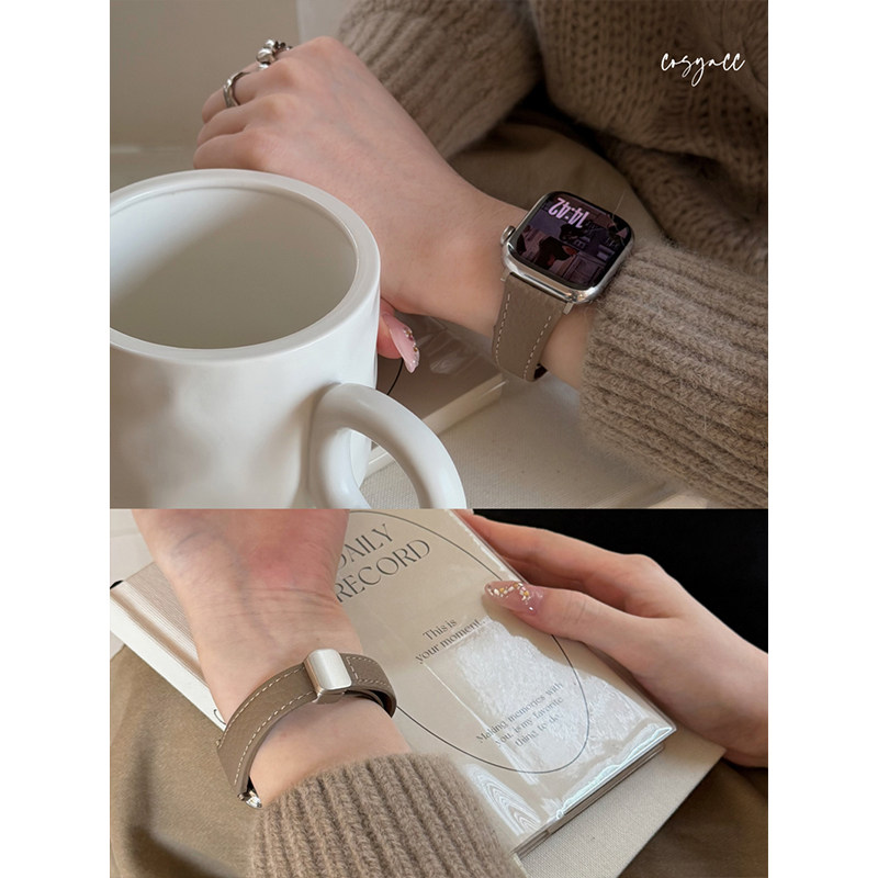 cosyacc适用iwatch910代se磁吸扣高级感柔软真皮苹果手表带s11/12图片