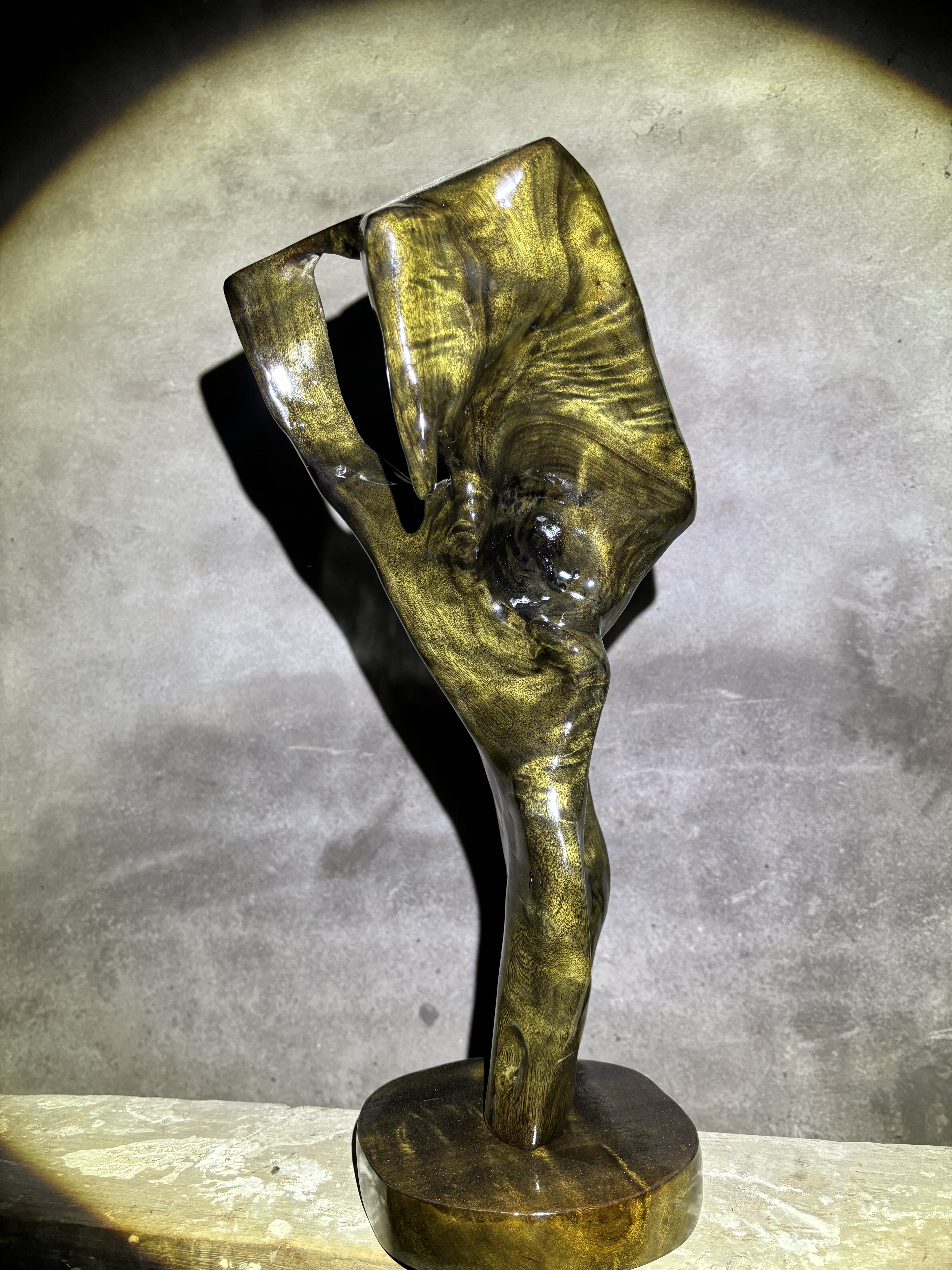 阴沉金丝楠乌木料小叶桢楠香味保真正品绿料水波纹摆件收藏工艺品