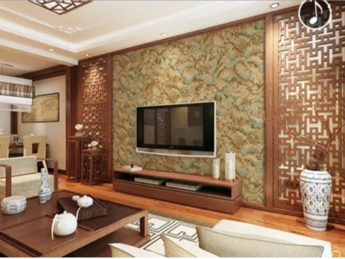 墨客三甲新中式墙纸水墨丹青中国风电视背景墙3D精压客厅卧室壁纸