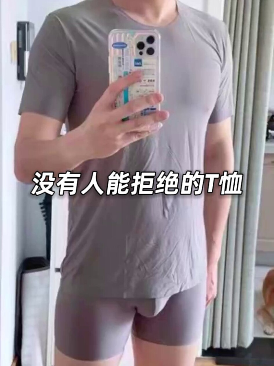 日系2024夏季男士修身凉感T恤速干透气圆领短袖冰丝薄款半袖上衣