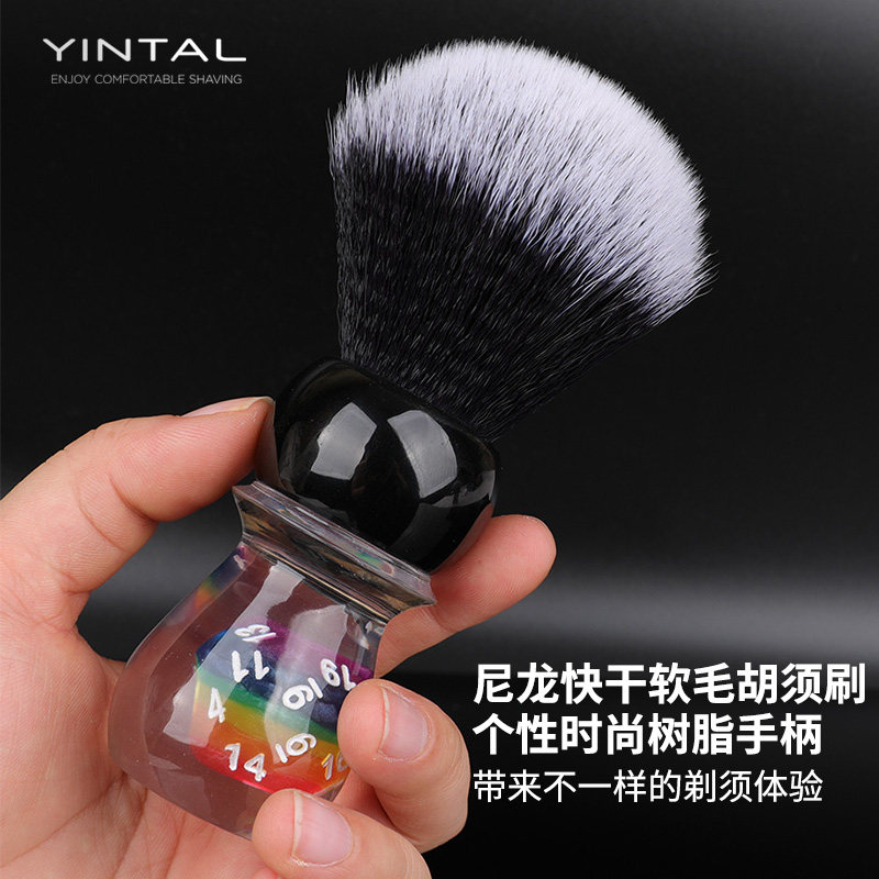 男士剃须刷老式手动树脂刮胡皂软毛刷个性骰子剃须皂打泡刷brush
