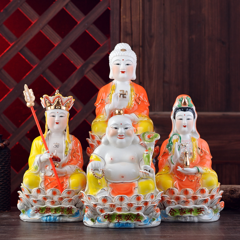 高档陶瓷全堂佛三圣四圣观音如来佛祖地藏王弥勒佛菩萨佛像神像