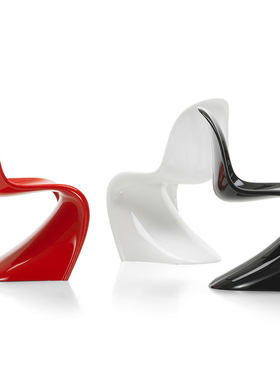 sort瑞士Vitra潘通椅设计师经典复古餐椅塑料靠背椅Panton Chair