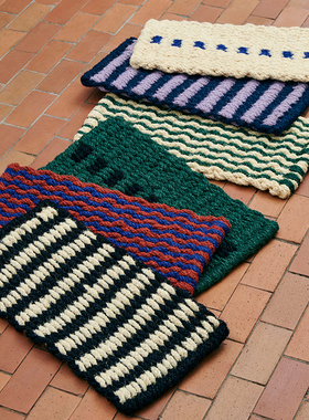 sort丹麦HAY拼色编织地垫入户门垫踩脚垫子北欧简约Coco Door Mat