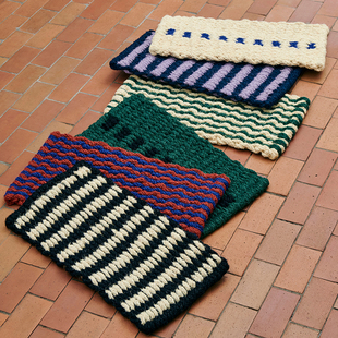 sort丹麦HAY拼色编织地垫入户门垫踩脚垫子北欧简约Coco Mat Door