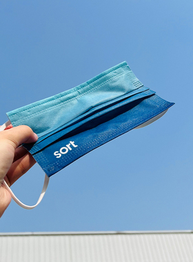 sort成人口罩女高颜值个性趣味创意装饰设计蓝色渐变笑脸黑白格子