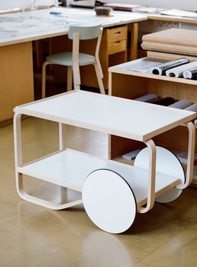 sort芬兰Artek北欧带轮茶几小推车简约置物架边几餐车Tea Trolley