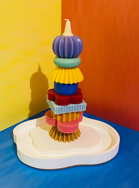 sort中国ALFAFA梦幻马戏团叠叠蜡香薰蜡烛礼盒艺术装饰品创意摆件