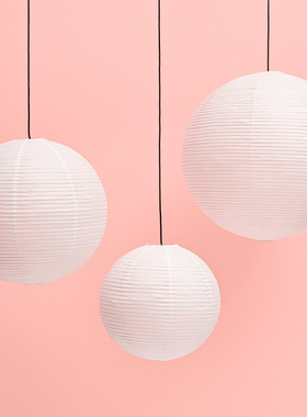 sort丹麦HAY圆形纸吊灯纸灯罩落地灯北欧客厅餐厅卧室RICE PAPER