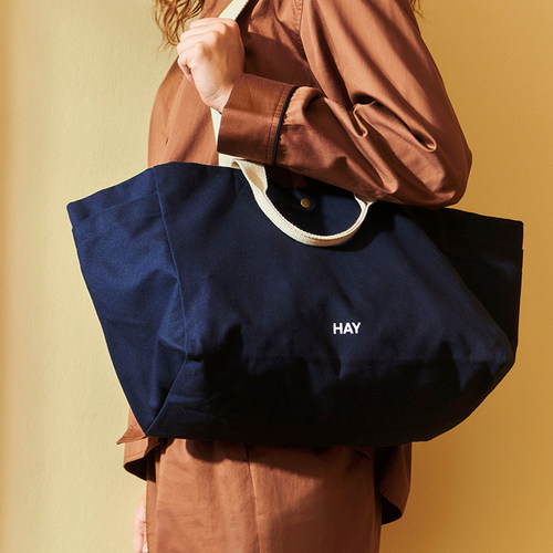 HAY大容量棉质帆布包纯色布包